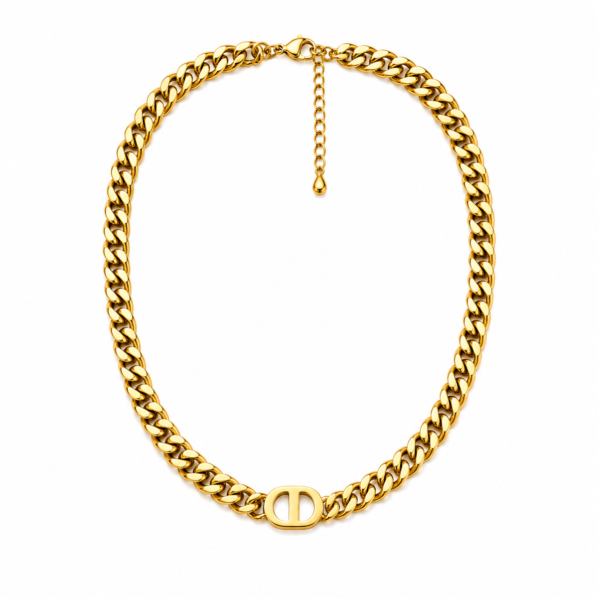 Chunky Cuban Link Statement Necklace – 18K Gold Plated Stainless Steel