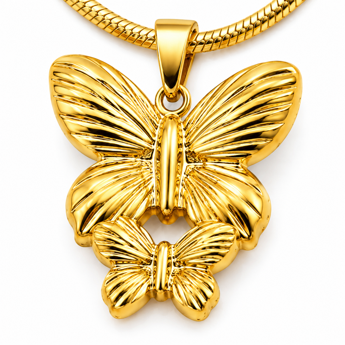 18K Gold Plated Butterfly Necklace & Earring Set